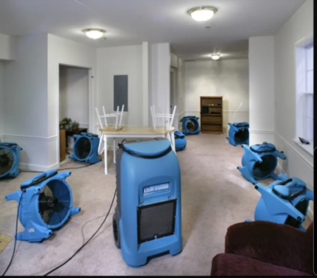 Air movers and dehumidifier setup for Water Extraction & Removal in Ellenton